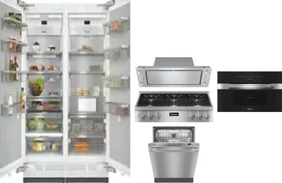 6 Piece Package Includes Refrigerator, Freezer, Cooktop, Wall Oven, Hood And Dishwasher