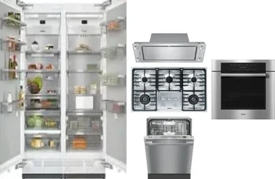 6 Piece Package Includes Refrigerator, Freezer, Cooktop, Wall Oven, Hood And Dishwasher