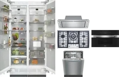 6 Piece Package Includes Refrigerator, Freezer, Cooktop, Wall Oven, Hood And Dishwasher