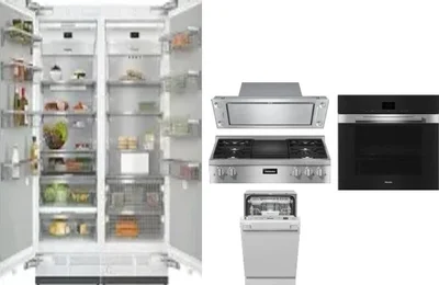 6 Piece Package Includes Refrigerator, Freezer, Cooktop, Wall Oven, Hood And Dishwasher