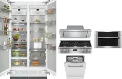 6 Piece Package Includes Refrigerator, Freezer, Cooktop, Wall Oven, Hood And Dishwasher
