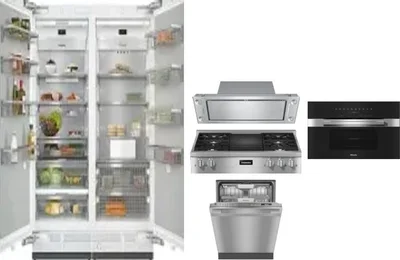 6 Piece Package Includes Refrigerator, Freezer, Cooktop, Wall Oven, Hood And Dishwasher