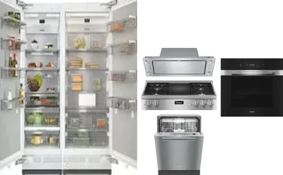 6 Piece Package Includes Refrigerator, Freezer, Cooktop, Wall Oven, Hood And Dishwasher