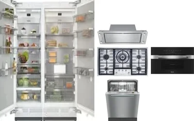6 Piece Package Includes Refrigerator, Freezer, Cooktop, Wall Oven, Hood And Dishwasher