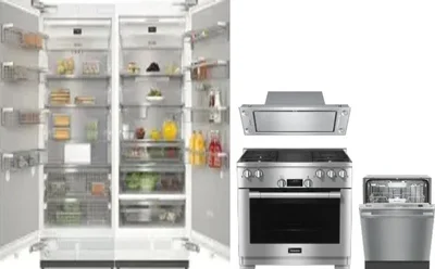 5 Piece Package Includes Refrigerator, Freezer, Range, Hood And Dishwasher