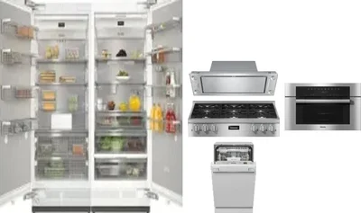 6 Piece Package Includes Refrigerator, Freezer, Cooktop, Wall Oven, Hood And Dishwasher