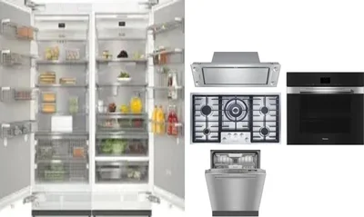 6 Piece Package Includes Refrigerator, Freezer, Cooktop, Wall Oven, Hood And Dishwasher