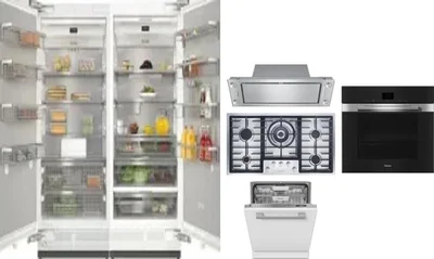 6 Piece Package Includes Refrigerator, Freezer, Cooktop, Wall Oven, Hood And Dishwasher