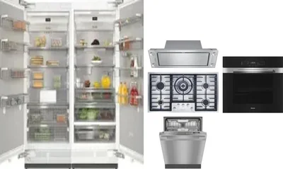 6 Piece Package Includes Refrigerator, Freezer, Cooktop, Wall Oven, Hood And Dishwasher