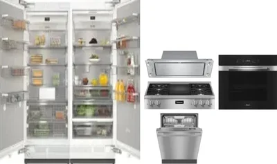 6 Piece Package Includes Refrigerator, Freezer, Cooktop, Wall Oven, Hood And Dishwasher