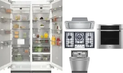 6 Piece Package Includes Refrigerator, Freezer, Cooktop, Wall Oven, Hood And Dishwasher