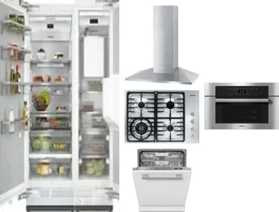 6 Piece Package Includes Refrigerator, Freezer, Cooktop, Wall Oven, Hood And Dishwasher