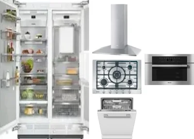 6 Piece Package Includes Refrigerator, Freezer, Cooktop, Wall Oven, Hood And Dishwasher