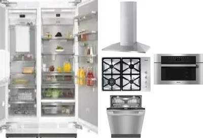 6 Piece Package Includes Refrigerator, Freezer, Cooktop, Wall Oven, Hood And Dishwasher