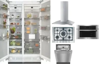 6 Piece Package Includes Refrigerator, Freezer, Cooktop, Wall Oven, Hood And Dishwasher