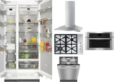 6 Piece Package Includes Refrigerator, Freezer, Cooktop, Wall Oven, Hood And Dishwasher