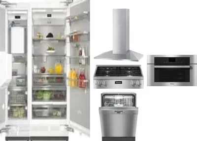 6 Piece Package Includes Refrigerator, Freezer, Cooktop, Wall Oven, Hood And Dishwasher