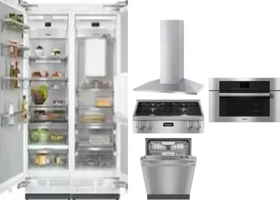 6 Piece Package Includes Refrigerator, Freezer, Cooktop, Wall Oven, Hood And Dishwasher