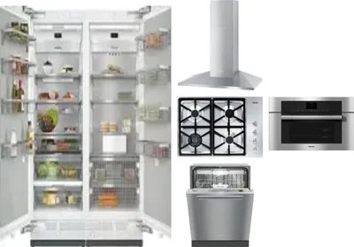 6 Piece Package Includes Refrigerator, Freezer, Cooktop, Wall Oven, Hood And Dishwasher