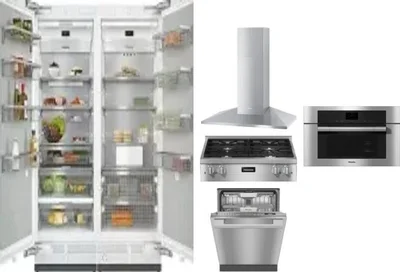 6 Piece Package Includes Refrigerator, Freezer, Cooktop, Wall Oven, Hood And Dishwasher