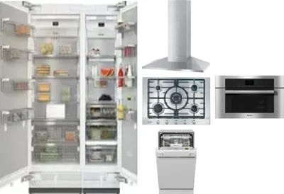 6 Piece Package Includes Refrigerator, Freezer, Cooktop, Wall Oven, Hood And Dishwasher