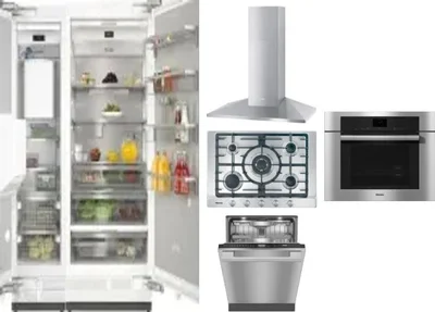 6 Piece Package Includes Refrigerator, Freezer, Cooktop, Wall Oven, Hood And Dishwasher