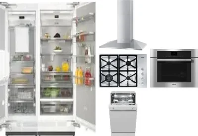 6 Piece Package Includes Refrigerator, Freezer, Cooktop, Wall Oven, Hood And Dishwasher