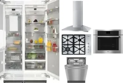 6 Piece Package Includes Refrigerator, Freezer, Cooktop, Wall Oven, Hood And Dishwasher