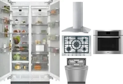 6 Piece Package Includes Refrigerator, Freezer, Cooktop, Wall Oven, Hood And Dishwasher