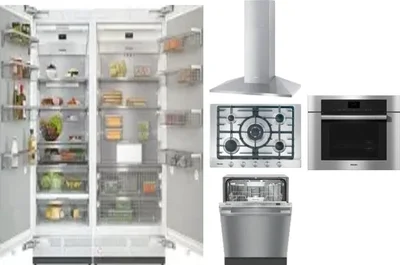 6 Piece Package Includes Refrigerator, Freezer, Cooktop, Wall Oven, Hood And Dishwasher