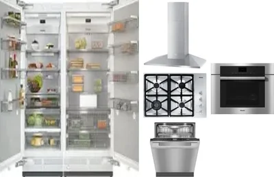 6 Piece Package Includes Refrigerator, Freezer, Cooktop, Wall Oven, Hood And Dishwasher