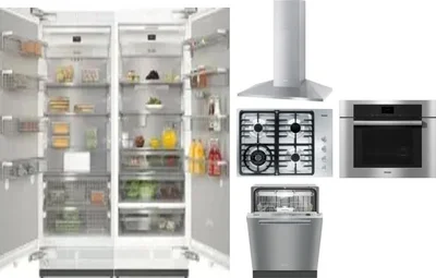 6 Piece Package Includes Refrigerator, Freezer, Cooktop, Wall Oven, Hood And Dishwasher