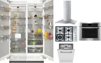6 Piece Package Includes Refrigerator, Freezer, Cooktop, Wall Oven, Hood And Dishwasher