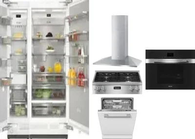 6 Piece Package Includes Refrigerator, Freezer, Cooktop, Wall Oven, Hood And Dishwasher