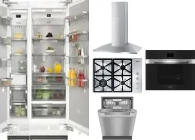 6 Piece Package Includes Refrigerator, Freezer, Cooktop, Wall Oven, Hood And Dishwasher