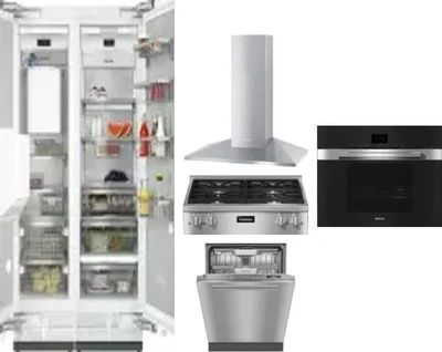 6 Piece Package Includes Refrigerator, Freezer, Cooktop, Wall Oven, Hood And Dishwasher