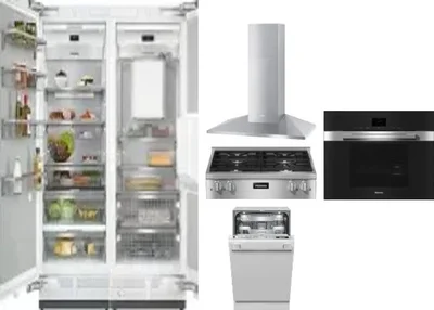 6 Piece Package Includes Refrigerator, Freezer, Cooktop, Wall Oven, Hood And Dishwasher