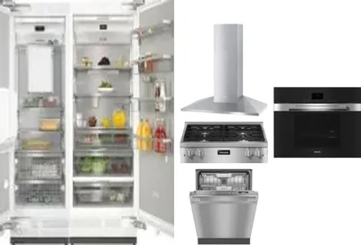 6 Piece Package Includes Refrigerator, Freezer, Cooktop, Wall Oven, Hood And Dishwasher