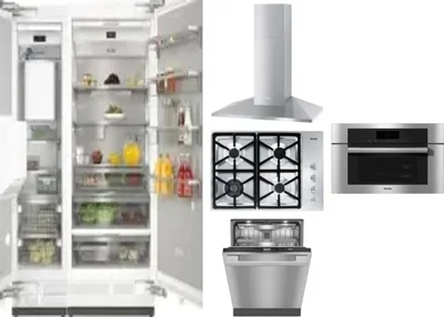 6 Piece Package Includes Refrigerator, Freezer, Cooktop, Wall Oven, Hood And Dishwasher