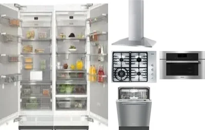 6 Piece Package Includes Refrigerator, Freezer, Cooktop, Wall Oven, Hood And Dishwasher