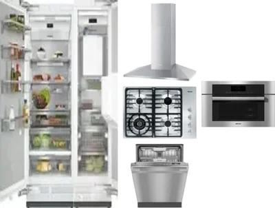 6 Piece Package Includes Refrigerator, Freezer, Cooktop, Wall Oven, Hood And Dishwasher