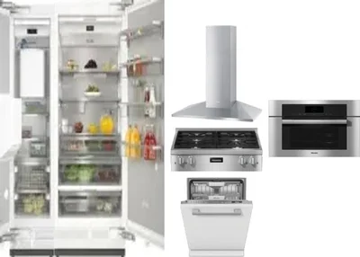 6 Piece Package Includes Refrigerator, Freezer, Cooktop, Wall Oven, Hood And Dishwasher