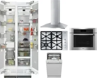6 Piece Package Includes Refrigerator, Freezer, Cooktop, Wall Oven, Hood And Dishwasher