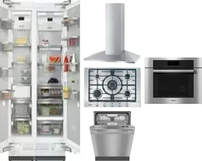 6 Piece Package Includes Refrigerator, Freezer, Cooktop, Wall Oven, Hood And Dishwasher