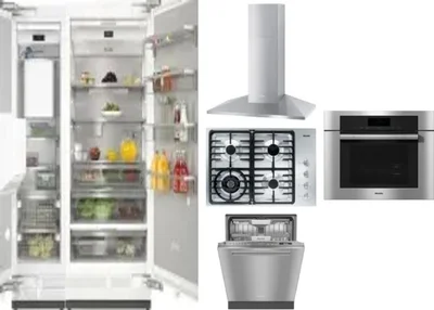 6 Piece Package Includes Refrigerator, Freezer, Cooktop, Wall Oven, Hood And Dishwasher