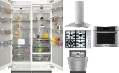 6 Piece Package Includes Refrigerator, Freezer, Cooktop, Wall Oven, Hood And Dishwasher