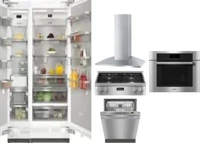 6 Piece Package Includes Refrigerator, Freezer, Cooktop, Wall Oven, Hood And Dishwasher