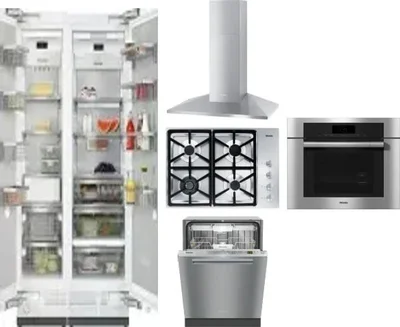 6 Piece Package Includes Refrigerator, Freezer, Cooktop, Wall Oven, Hood And Dishwasher
