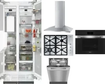 6 Piece Package Includes Refrigerator, Freezer, Cooktop, Wall Oven, Hood And Dishwasher
