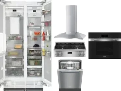 6 Piece Package Includes Refrigerator, Freezer, Cooktop, Wall Oven, Hood And Dishwasher